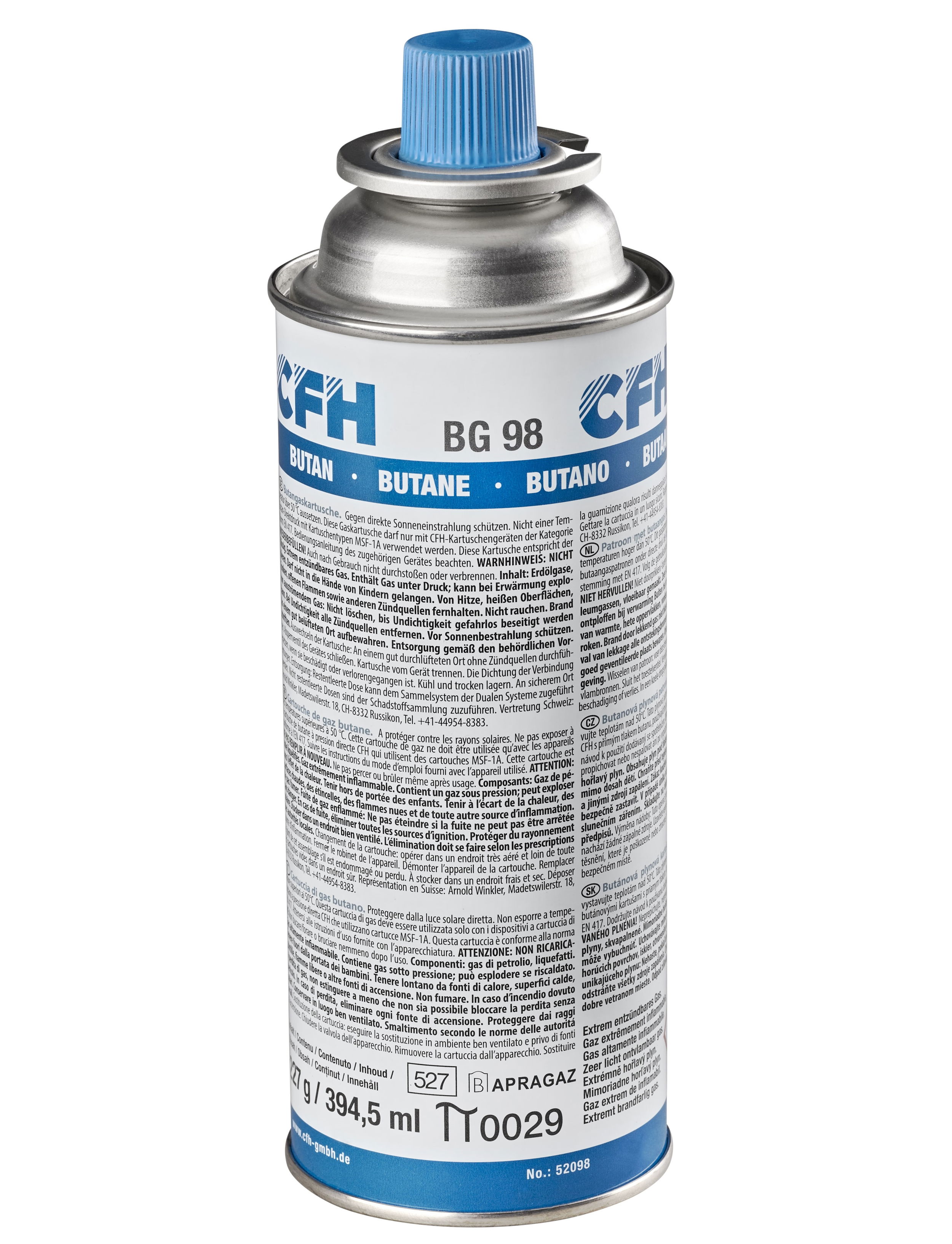 CFH BG 98 bután gázpatron, 394.5 ml termék fő termékképe