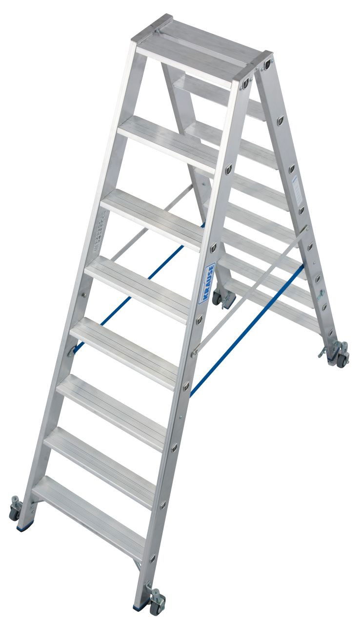 Krause STABILO Professional két oldalon járható lépcsőfokos állólétra, gurítható, 2x8 fokos termék fő termékképe
