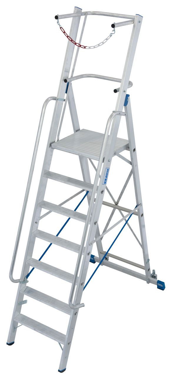 Krause STABILO Professional egy oldalon járható lépcsőfokos állólétra nagy dobogóval és kapaszkodókerettel, 7 fokos termék fő termékképe