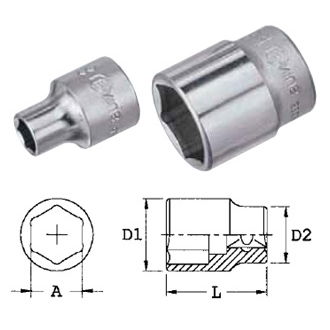 Genius Tools 323211 3/8"-os 6 lapú dugókulcs fej, 11 mm termék fő termékképe