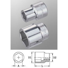 Genius Tools 625238 3/4"-os 6 lapú dugókulcs fej, 38 mm termék fő termékképe