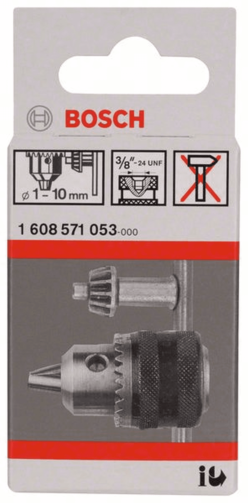 Bosch 1608571053 Fogaskoszorús fúrótokmány 1-10mm 3/8" befogás termék fő termékképe