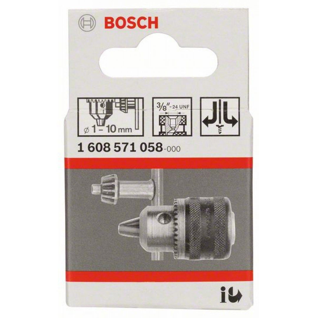 Bosch 1608571058 Fogaskoszorús fúrótokmány 1-10mm 3/8" befogás termék fő termékképe