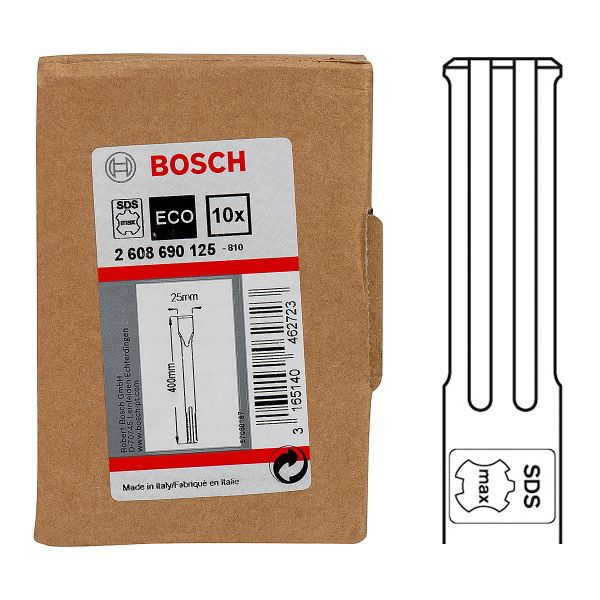 Bosch 2608690125 SDS MAX laposvéső 400mm 10db-os kiszerelés termék fő termékképe