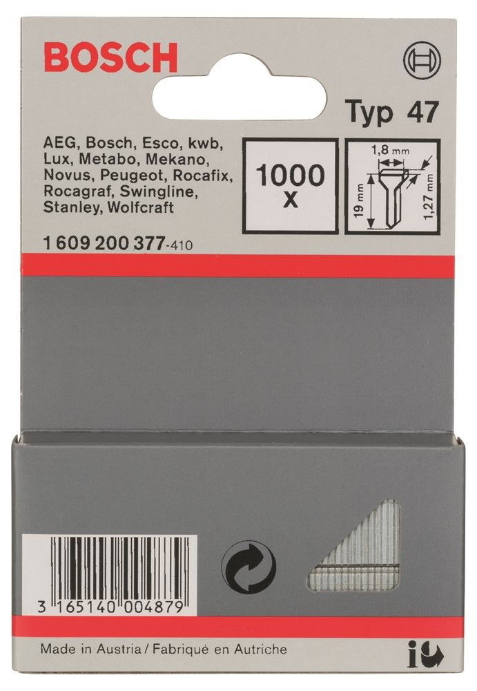Bosch 1609200377 47-es típusú szegek 19mm 1000db termék fő termékképe