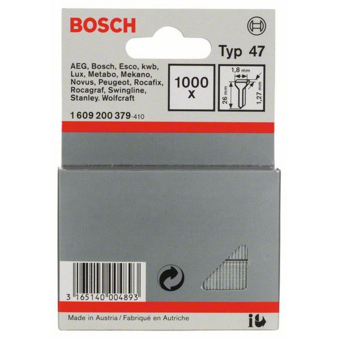 Bosch 1609200379 47-es típusú szegek 26mm 1000db termék fő termékképe