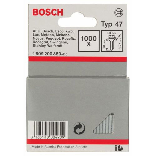 Bosch 1609200380 47-es típusú szegek 28mm 1000db termék fő termékképe