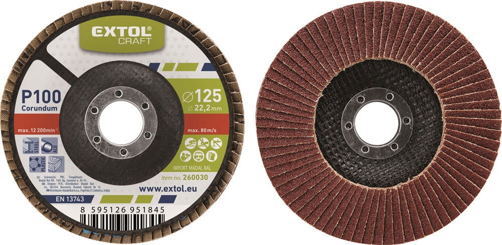 Extol 260024 lamellás csiszoló 125x22mm P40 termék fő termékképe