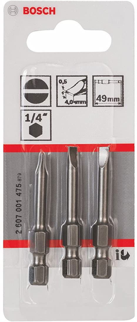 Bosch 2607001475 Extra kemény csavarbit lapos S0,5x4,0mm 3db termék fő termékképe