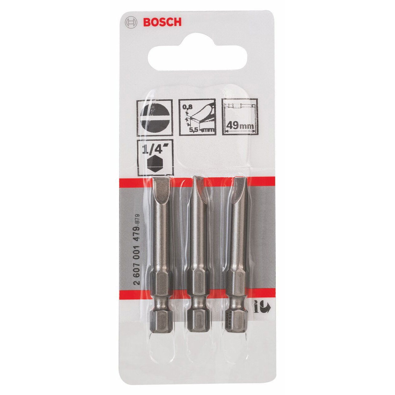 Bosch 2607001479 Extra kemény csavarbit lapos S0,8x5,5mm 3db termék fő termékképe