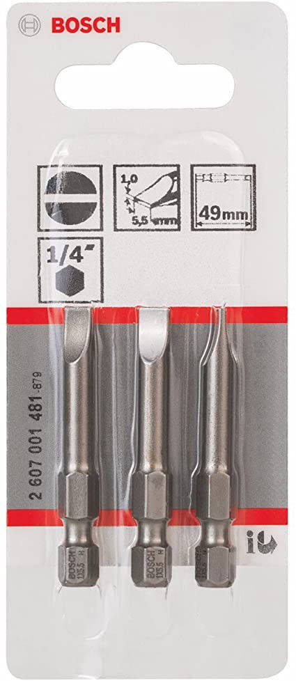 Bosch 2607001481 Extra kemény csavarbit lapos S1,0x5,5mm 3db termék fő termékképe