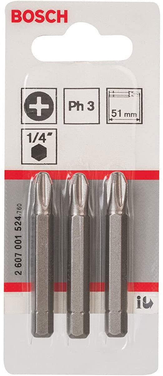 Bosch 2607001524 Extra kemény csavarbit PH3 51mm 3db termék fő termékképe