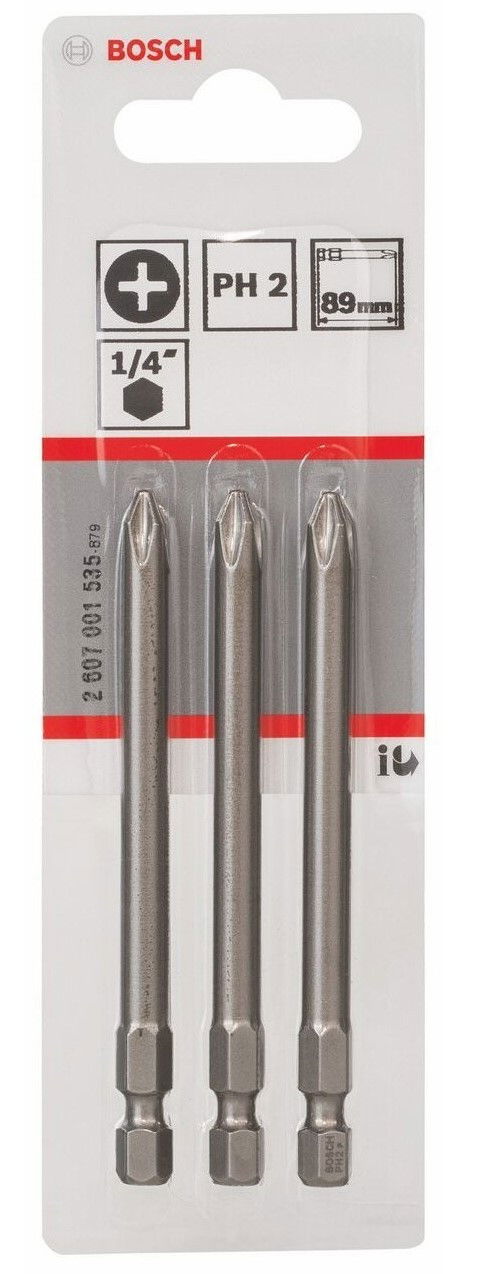 Bosch 2607001535 Extra kemény csavarbit PH2 89mm 3db termék fő termékképe
