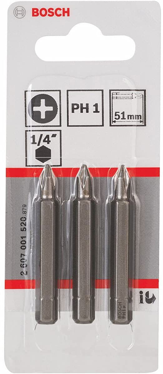 Bosch 2607001520 Extra kemény csavarbit PH1 51mm 3db termék fő termékképe