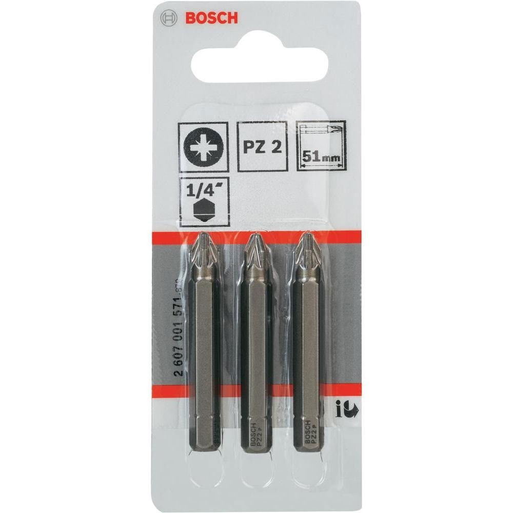 Bosch 2607001571 Extra kemény csavarbit PZ2 51mm 3db termék fő termékképe