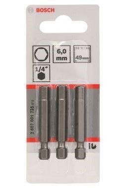 Bosch 2607001735 Extra kemény csavarbit HEX 6 49mm 3db termék fő termékképe