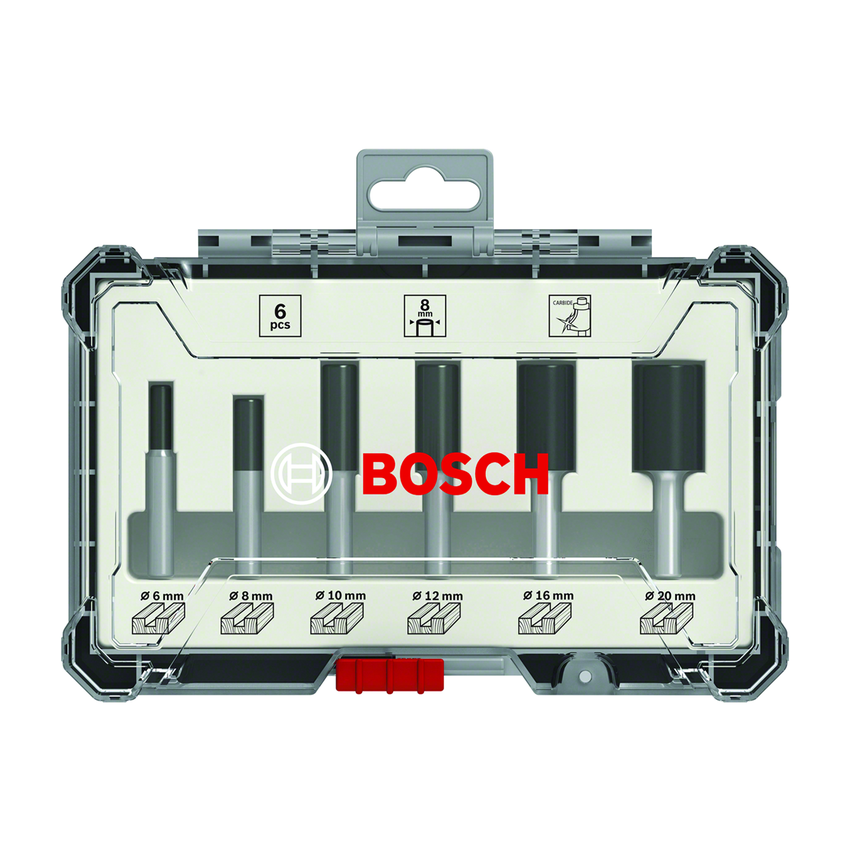 Bosch 2607017466 egyenes élű marószár készlet 6db-os 8-as szárral termék fő termékképe
