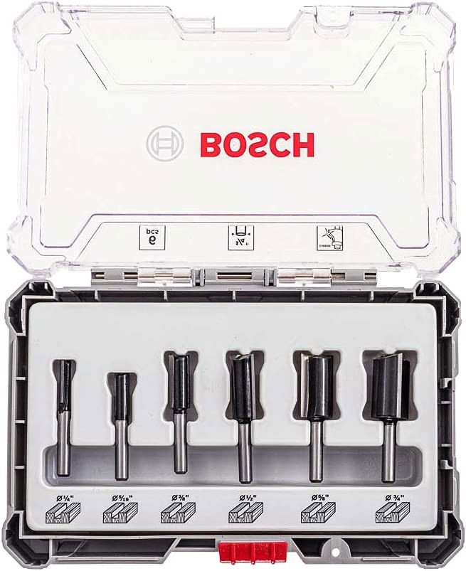 Bosch 2607017467 egyenes élű marószár készlet 6db-os 1/4"-os szárral termék fő termékképe