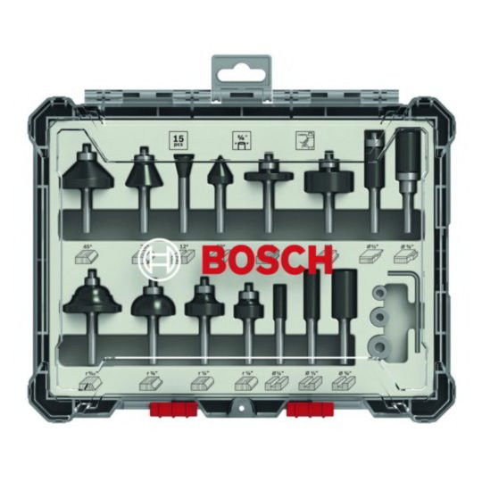 Bosch 2607017473 vegyes alakmaróbetét készlet 15db-os 1/4"-os szárral termék fő termékképe