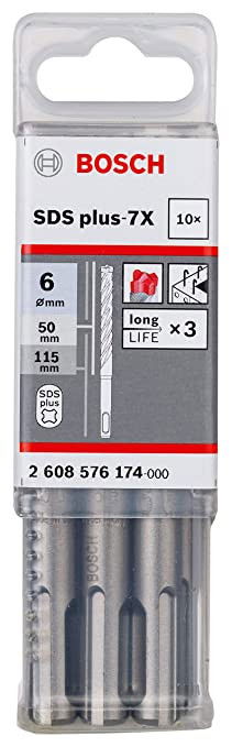 Bosch 2608576174 SDS PLUS-5x fúró 6x50mm 10db-os kiszerelés termék fő termékképe