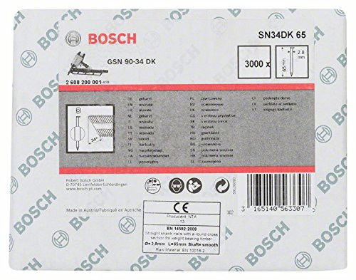 Bosch 2608200001 D fejű szalaszegek SN34DK 65 típus 65mm 3000db termék fő termékképe