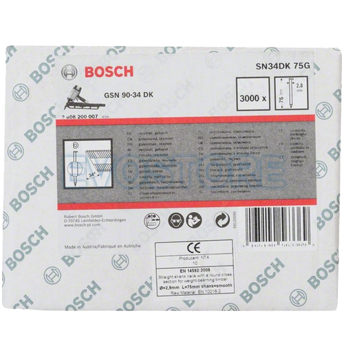 Bosch 2608200007 D fejű szalaszegek SN34DK 75G típus 75mm 3000db termék fő termékképe