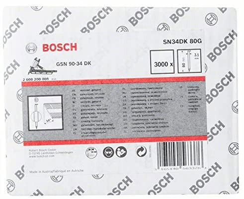 Bosch 2608200008 D fejű szalaszegek SN34DK 80G típus 80mm 3000db termék fő termékképe