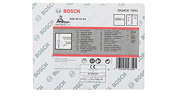 Bosch 2608200021 D fejű szalaszegek SN34DK 75RG típus 75mm 3000db termék fő termékképe