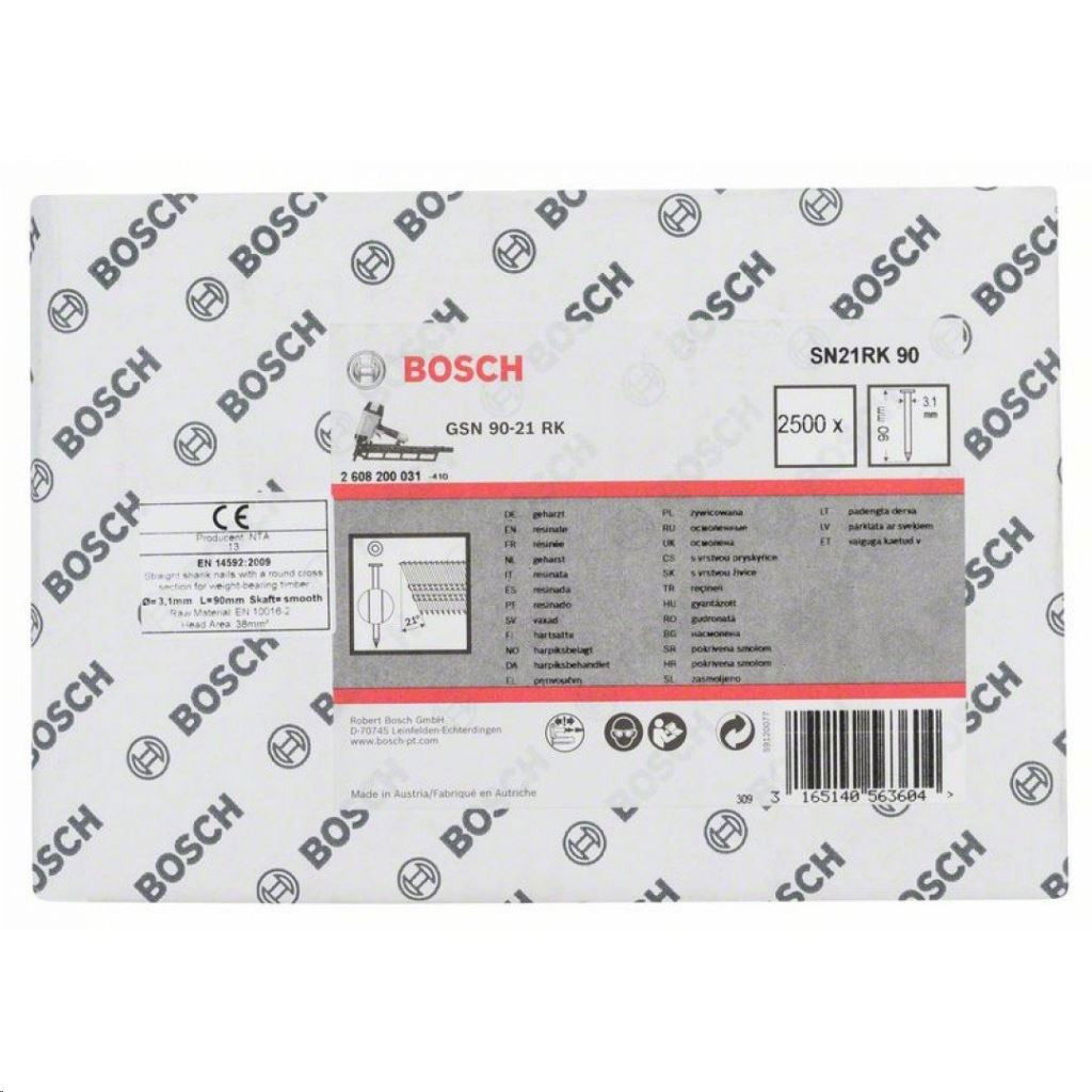 Bosch 2608200031 Gömbölyűfejű szalaszegek SN21RK 90 90mm 2500db termék fő termékképe