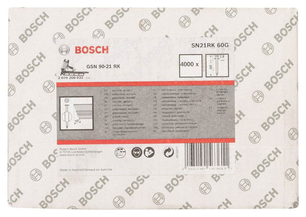 Bosch 2608200032 Gömbölyűfejű szalaszegek SN21RK 60G 60mm 4000db termék fő termékképe