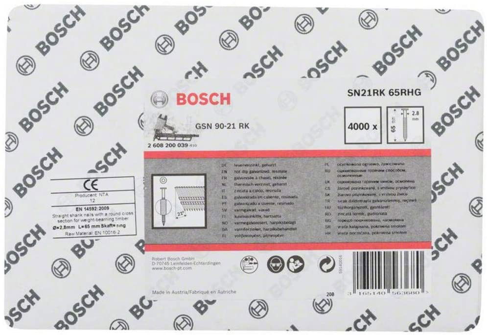 Bosch 2608200039 Gömbölyűfejű szalaszegek SN21RK 65RHG 65mm 4000db termék fő termékképe