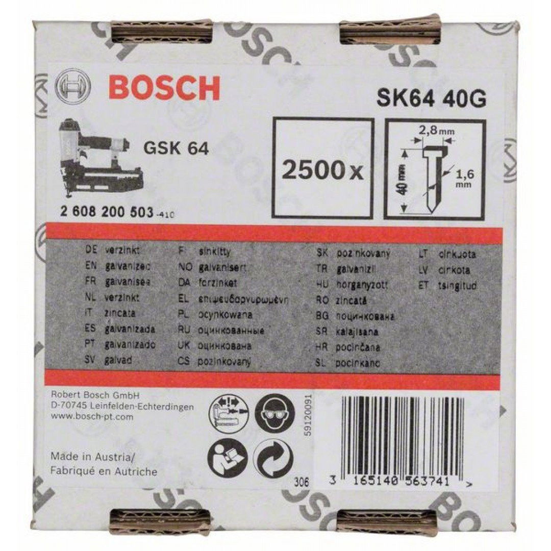 Bosch 2608200503 SK64 40G kartácsszegek 40mm 2500db termék fő termékképe