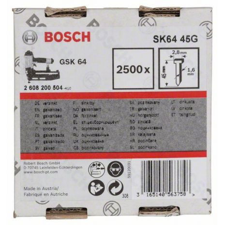 Bosch 2608200504 SK64 45G kartácsszegek 45mm 2500db termék fő termékképe