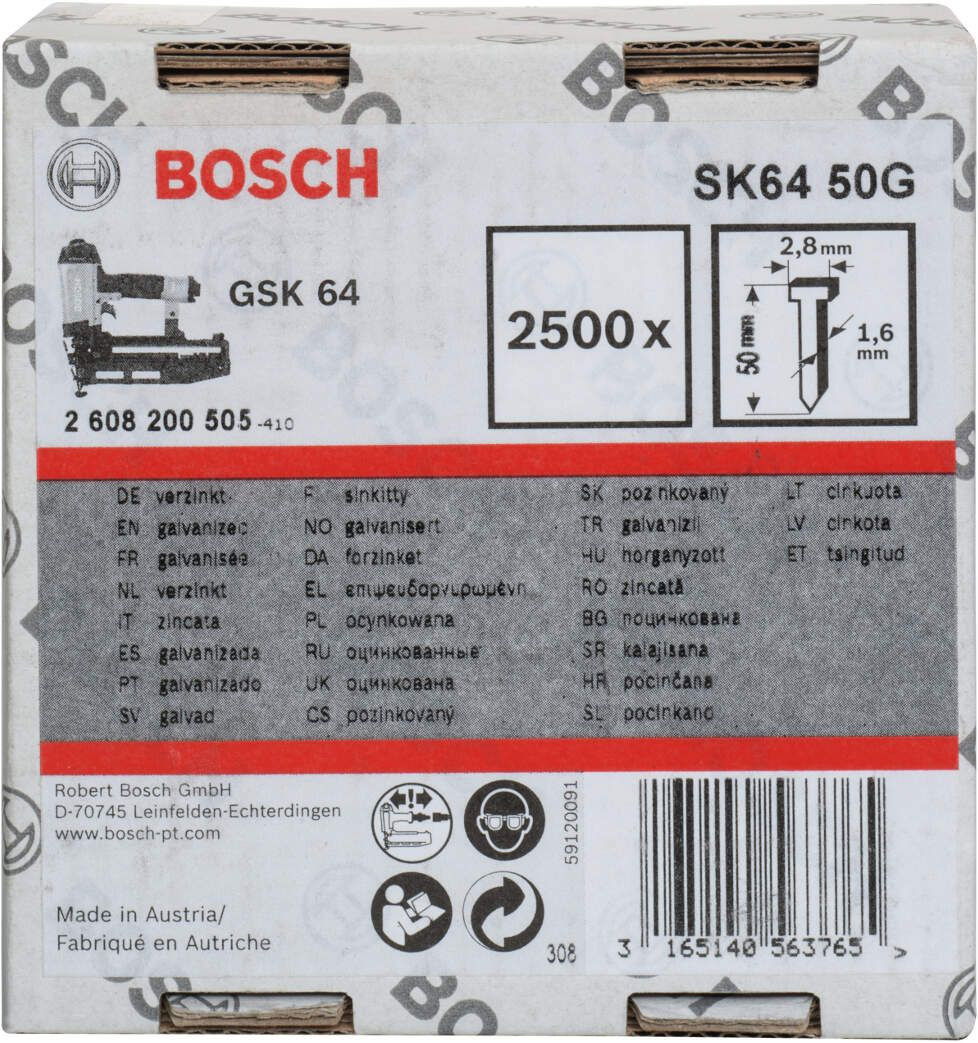 Bosch 2608200505 SK64 50G kartácsszegek 50mm 2500db termék fő termékképe