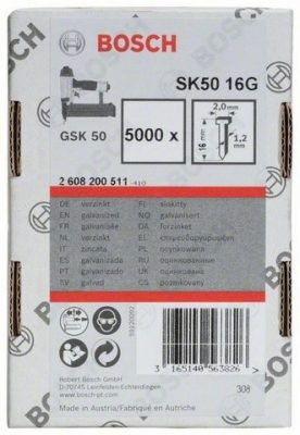 Bosch 2608200511 SK50 16G huzalszegek 16mm 5000db termék fő termékképe