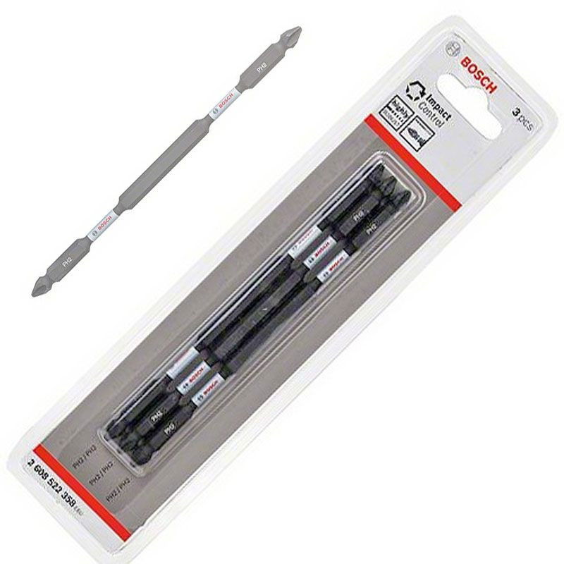 Bosch 2608522358 Impact Control hosszú kétvégű csavarbit PH2-PH2 3db termék fő termékképe