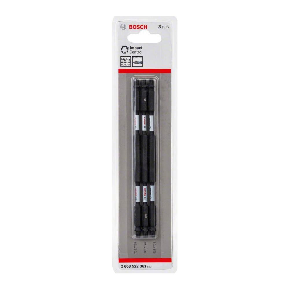Bosch 2608522361 Impact Control hosszú kétvégű csavarbit T25-T25 3db termék fő termékképe