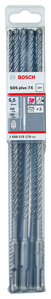 Bosch 2608576179 SDS PLUS-5x fúró 6,5x200mm 10db-os kiszerelés termék fő termékképe