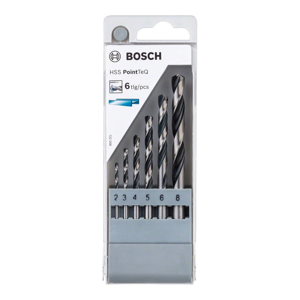 Bosch 2608577346 pointteq fémfúró készlet 6db 2/3/4/5/6/8 mm termék fő termékképe