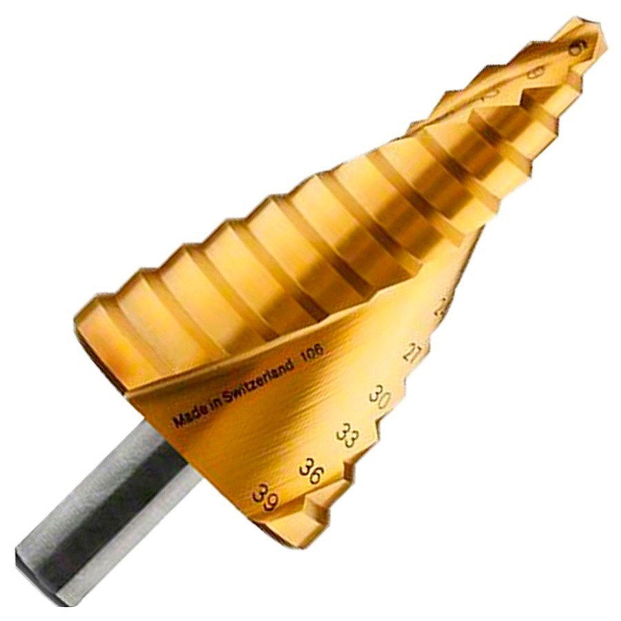 Bosch 2608587431 HSS-TIN Lépcsős fúró háromlapú szárral  12 lépcsővel 6-39mm termék fő termékképe