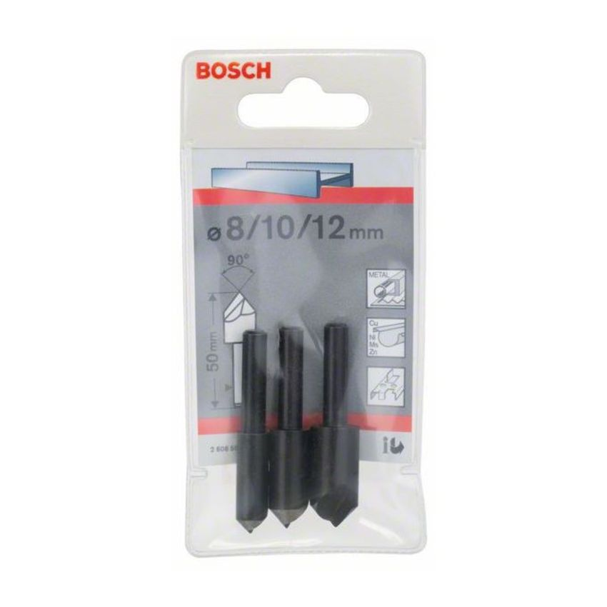 Bosch 2608596667 Gyorsacél süllyesztőfúró készlet hengeres szárral 8/10/12 termék fő termékképe