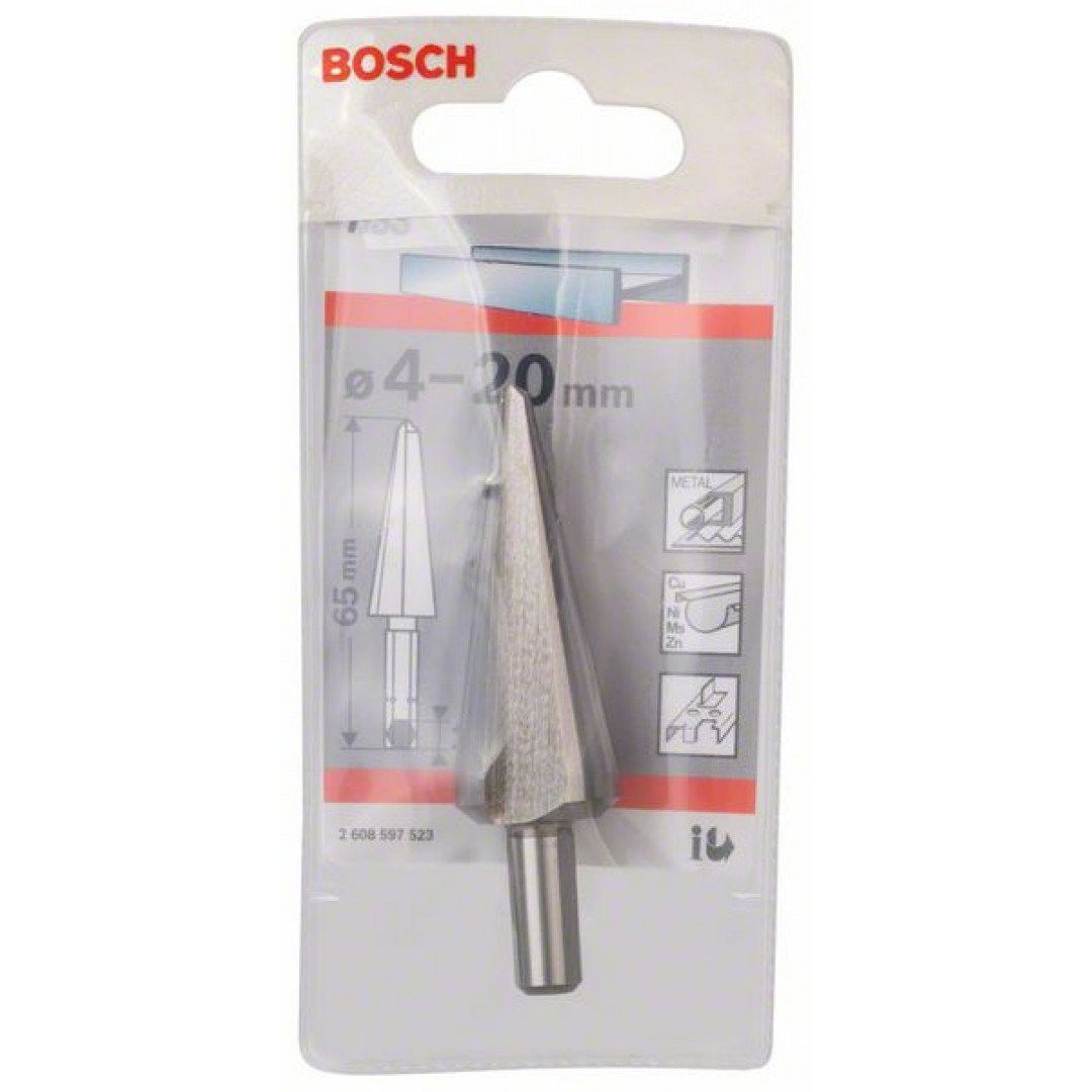 Bosch 2608597523 Gyorsacél kúpos lemezfúró hatszögletű szárral 4-20 termék fő termékképe