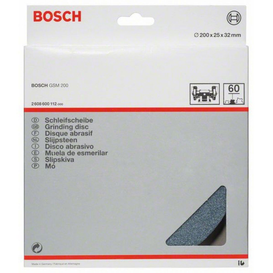 Bosch 2608600112 Köszörűtárcsák kéttárcsás asztali köszörűgépekhez 200mm termék fő termékképe