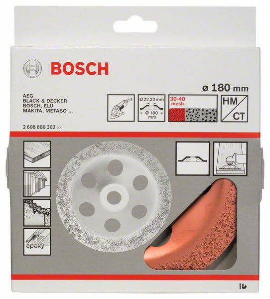 Bosch 2608600362 Keményfém fazékkorong 180mm lapos finom termék fő termékképe