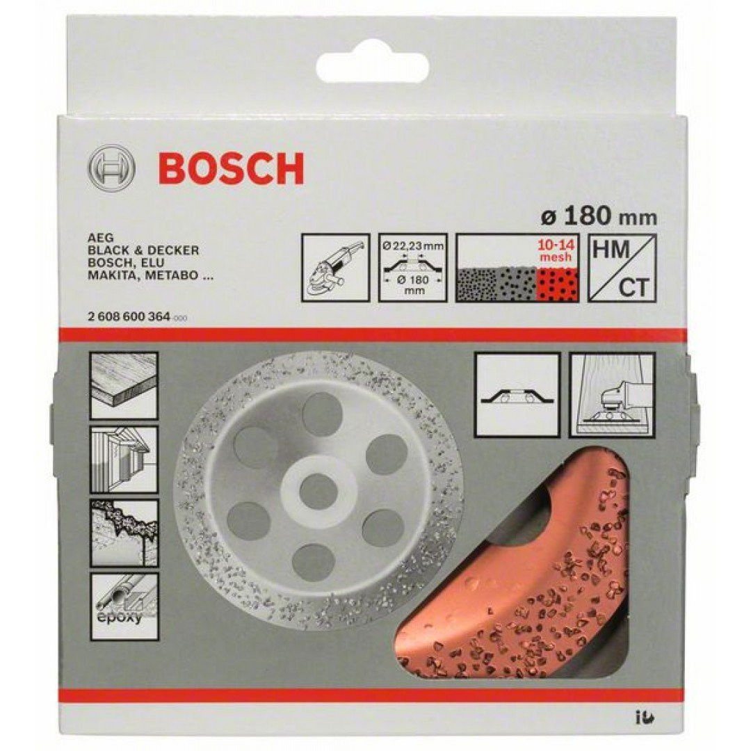 Bosch 2608600364 Keményfém fazékkorong 180mm lapos durva termék fő termékképe