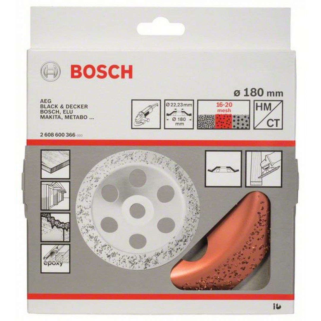 Bosch 2608600366 Keményfém fazékkorong 180mm ferde közepes termék fő termékképe