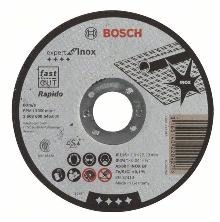 Bosch 2608600545 Expert for Inox Rapido vágótárcsa 115mm termék fő termékképe