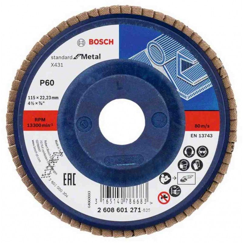 Bosch 2608601271 Standard for Metal legyezőzárcsa fémhez 115mm P60 termék fő termékképe