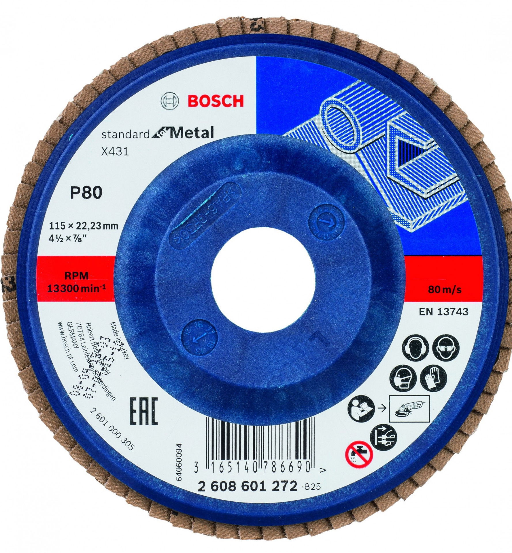 Bosch 2608601272 Standard for Metal legyezőzárcsa fémhez 115mm P80 termék fő termékképe