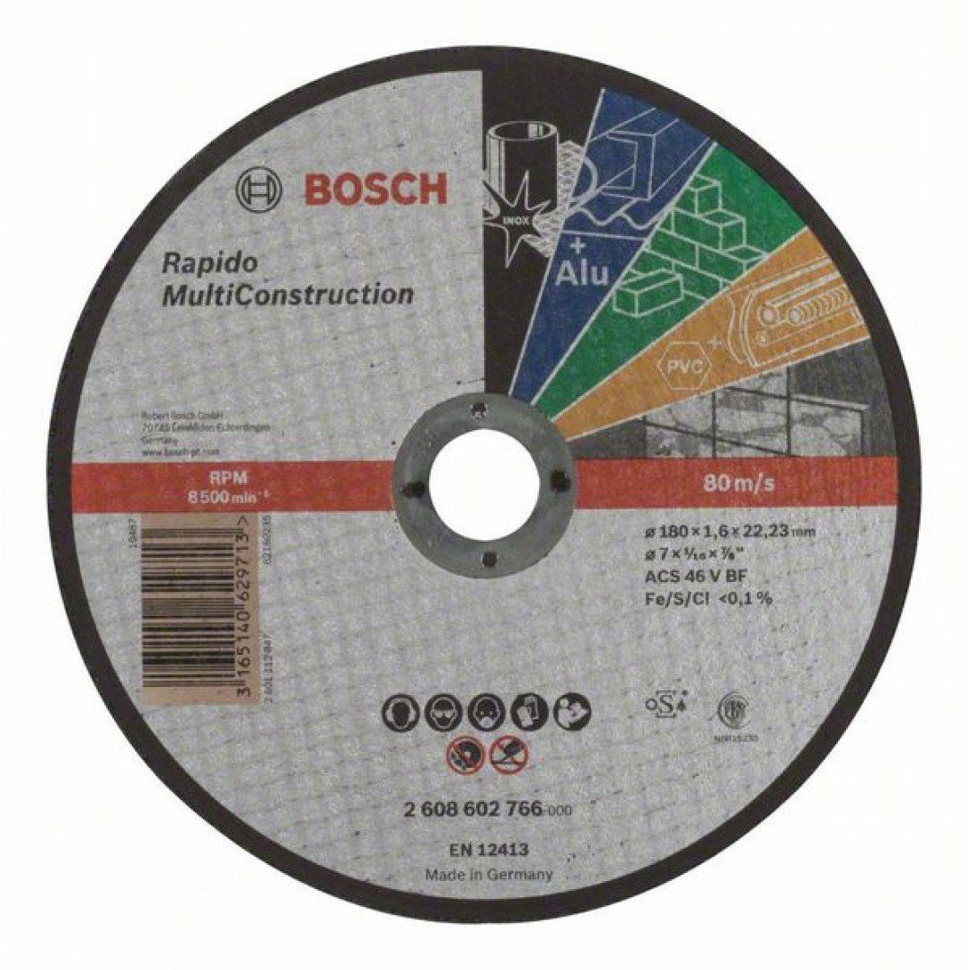 Bosch 2608602766 Multi Construction Rapido vágótárcsa 180mm termék fő termékképe